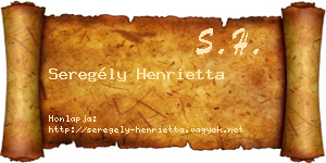 Seregély Henrietta névjegykártya