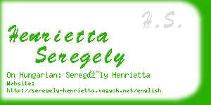 henrietta seregely business card